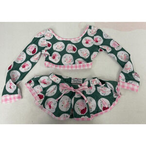 Sugar Bee Clothing Co Gingham Floral Multicolor Swim Top & Skirt Girls Sz 6